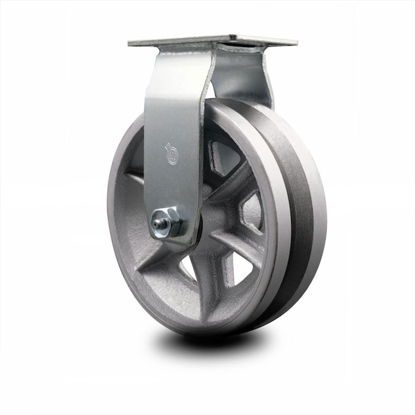 6 Inch V-Groove Semi Steel Cast Iron Wheel Rigid Caster with Ball Bearing SCC